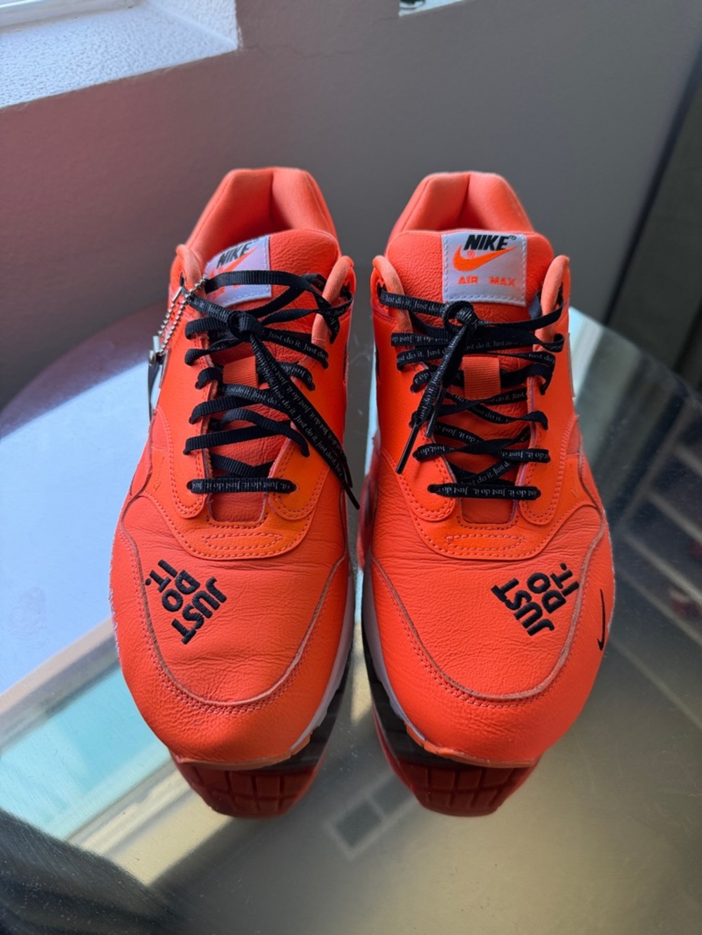 Wmns Nike Orange Air Max 'Just Do It' Sneakers